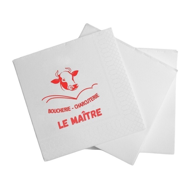 Serviette non tissé blanche personnalisable