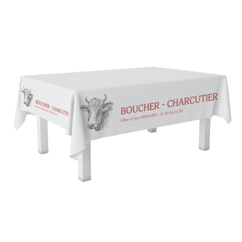 Nappe 100% personnalisable pour boucher, charcutier | Proébo Nappe 100% personnalisable pour boucher, charcutier | Proébo