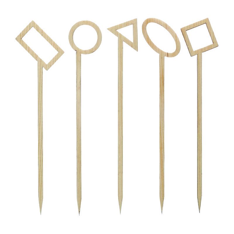 Pique bois de bambou - Décor formes géométriques pour boucheries, charcuteries | Proébo