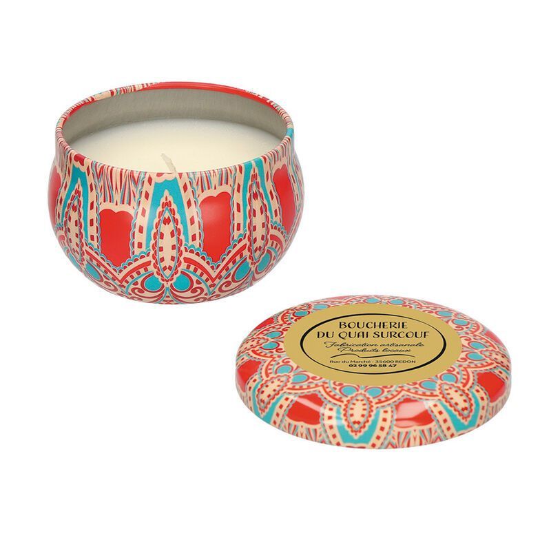 Bougie senteur cerise en fleur personnalisable pour boucherie - charcuterie | Proébo