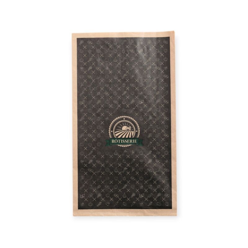 Sac poulet kraft brun aplat noir 20x8x34.5 personnalisable | Proébo Sac poulet kraft brun aplat noir 20x8x34.5 personnalisable | Proébo