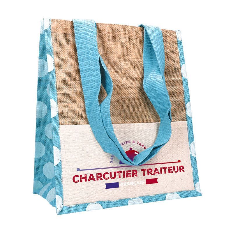 Sac jute joy personnalisable pour boucherie et charcuterie | Proébo Sac jute joy personnalisable pour boucherie et charcuterie | Proébo