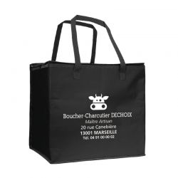 Sac isotherme polypropylene tisse noir personnalisable | Proébo