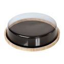 Couvercle transparent pour plateau bois rond