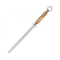 Fusil Ovale Diamant Manche Bois Olivier en 30 cm