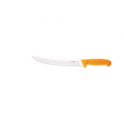 Couteau à trancher 25 cm - Courbe Alvéole- Manche Jaune