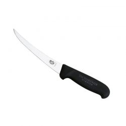 Couteau à Désosser Courbé - Manche Noir - Lame 15 cm