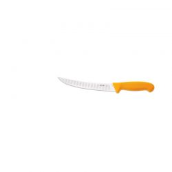 Couteau20 cm à Saigner - Courbe Alvéole - Manche jaune