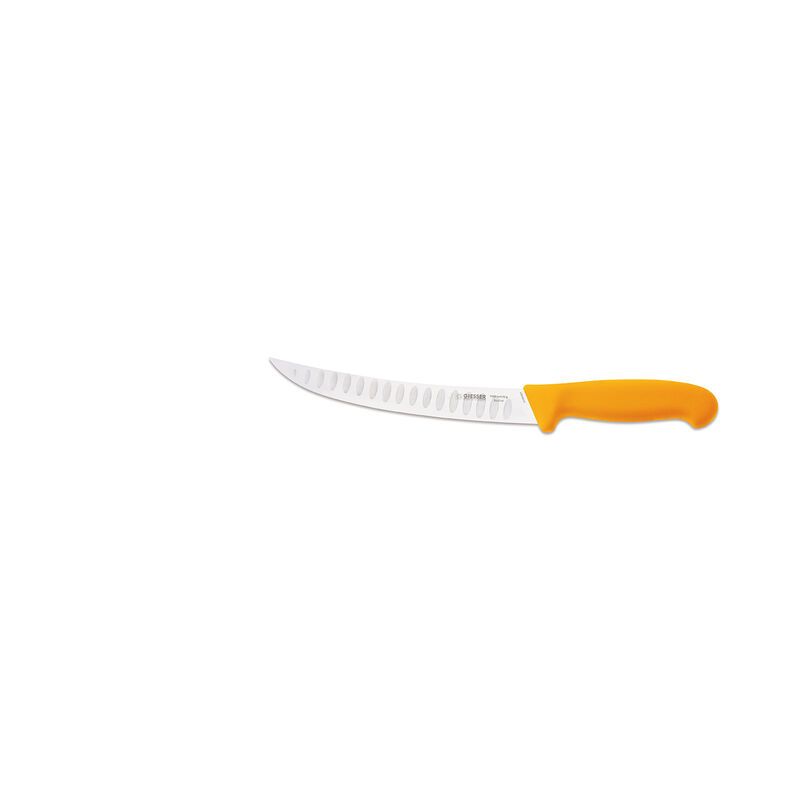 Couteau20 cm à Saigner - Courbe Alvéole - Manche jaune