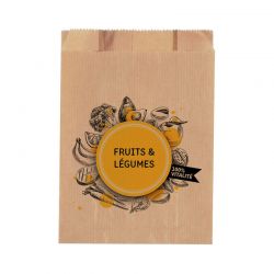 Sachet kraft brun vergé 40 g – 2 kg fruits et légumes - Rouge