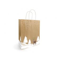 Sac cabas kraft brun p. torsadée - motig Noel tino