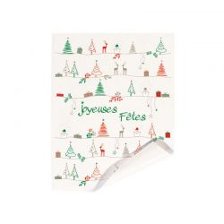 Papier fromager thermoscellable 60g - motif Joyeuses fêtes"