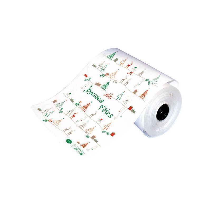 Papier alimentaire enduit thermoscellable 60g – bobinot 35 cm "Joyeuses fêtes"