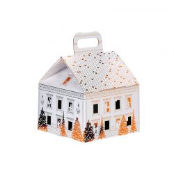 Coffret carton petite maison avec poignée - motif ville