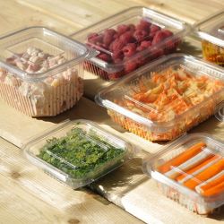 Barquette plastique avec couvercle charnière