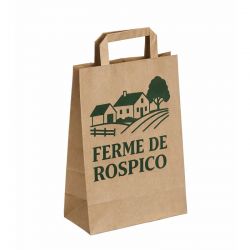 Sac traiteur personnalisable en kraft brun - 18x8x22 cm