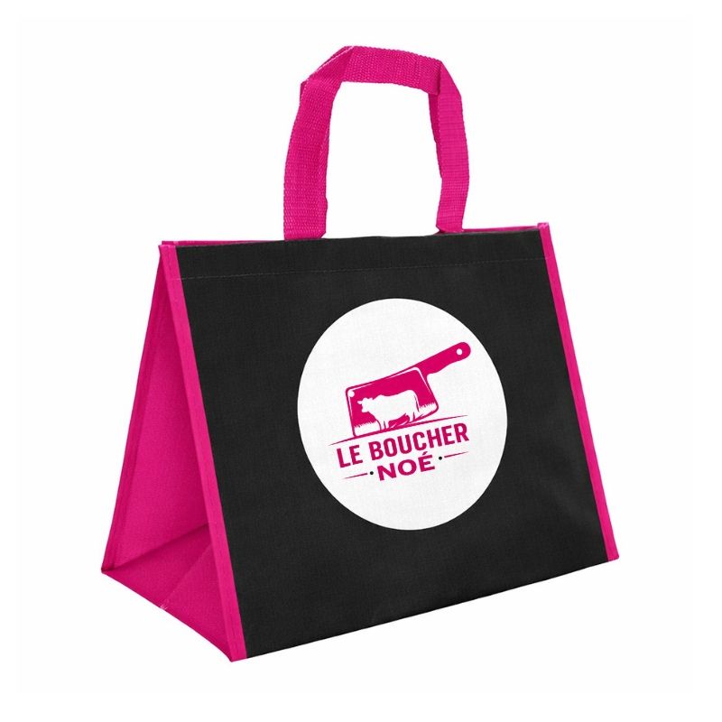 Sac cabas boucherie en pp tissé - 36 x 20 x 27 cm - Disponible en 3 couleurs