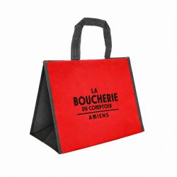 Sac cabas boucherie en pp tissé - 36 x 20 x 27 cm - Disponible en 3 couleurs