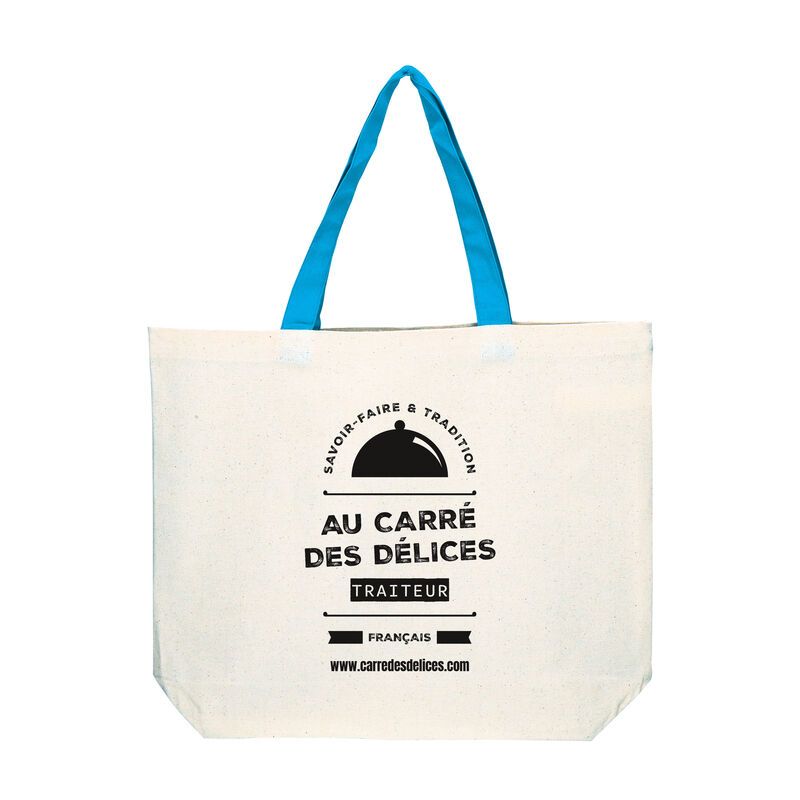 Sac coton shopping peps bleu