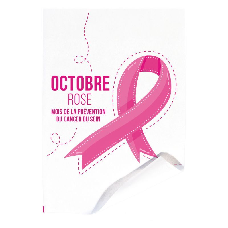 Papier enduit thermoscellable 60g - 35x50 cm - motif octobre rose