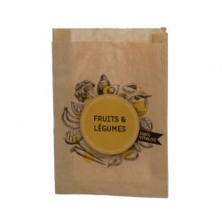 Sachet kraft brun vergé 40 g - 500 g fruits et légumes - jaune