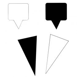 Etiquette en PVC rectangulaire et triangulaire