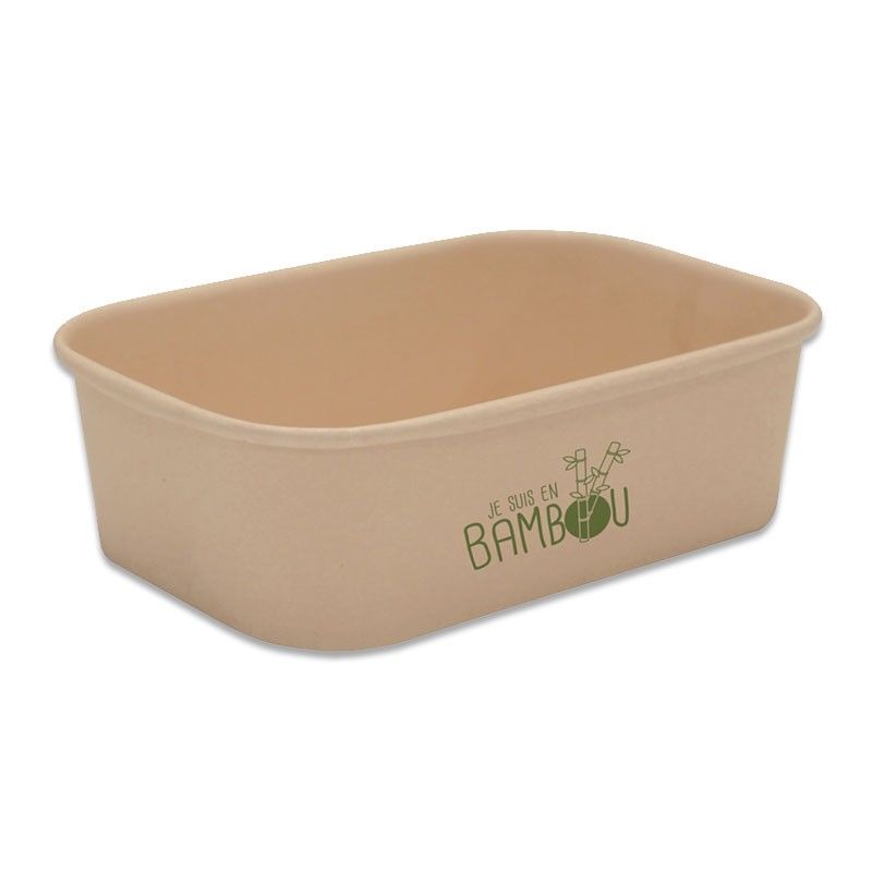 Barquette alimentaire en bambou laminée Barquette alimentaire en bambou laminée