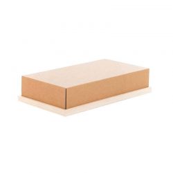 Couvercle carton pour plateau bois rectangle