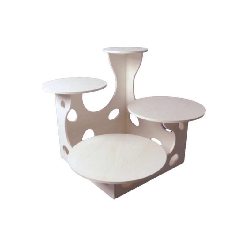 Présentoir D'angle En Bois 4 étages - Pour Bougies, Savons, Cupcakes