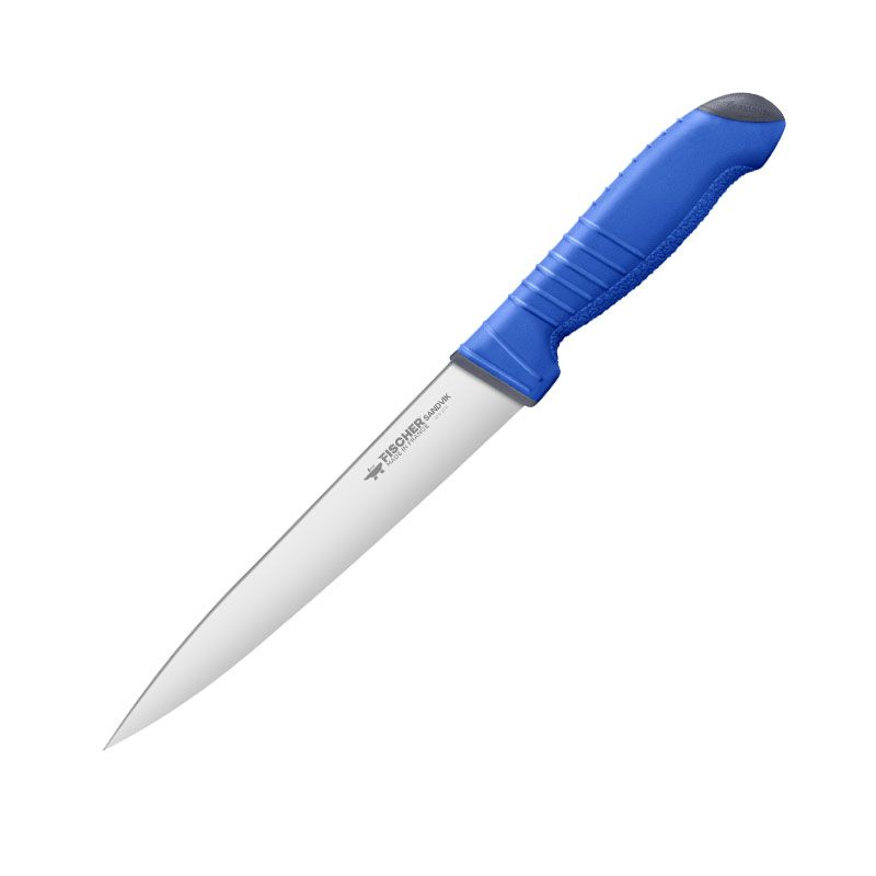 Couteau à saigner manche bleu 14 cm