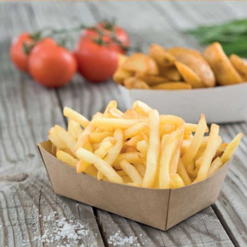 Hzyclzh 50 Pièces Barquettes En Carton Kraft, Bol En Bois Dégradable, Barquettes En Carton