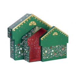 Boite cadeau noël vide forme chalet