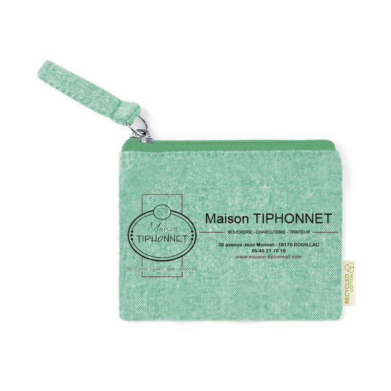 Porte monnaie en coton personnalisable - vert