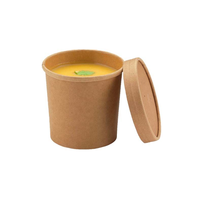 Pot kraft brun avec couvercle