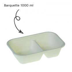 Barquette pulpe de canne avec couvercle