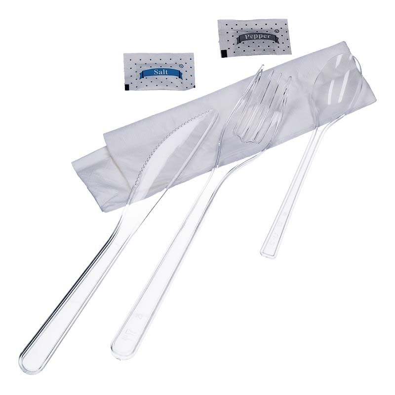 Kit couverts plastique transparent - Prestige | Proébo