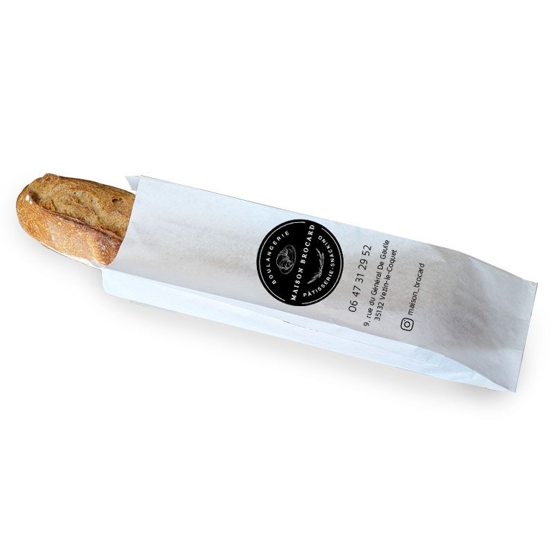 Sac papier baguette boulangerie personnalisé | Proébo