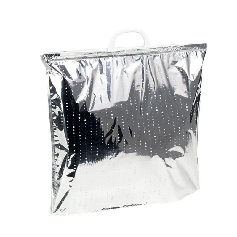 Sac isotherme argent pois blanc