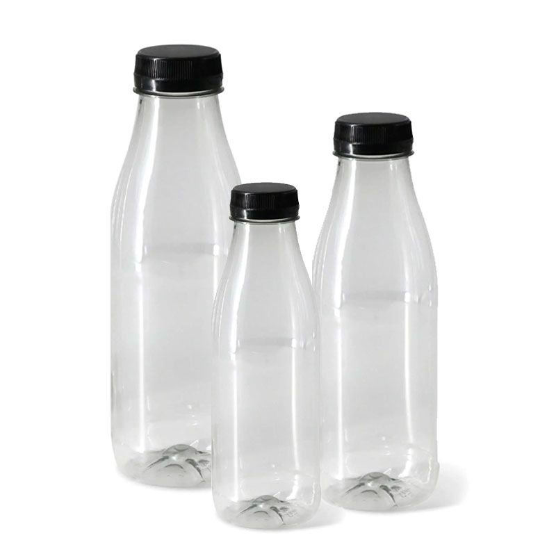 Bouteille en plastique vide avec bouchon noir Bouteille en plastique vide avec bouchon noir