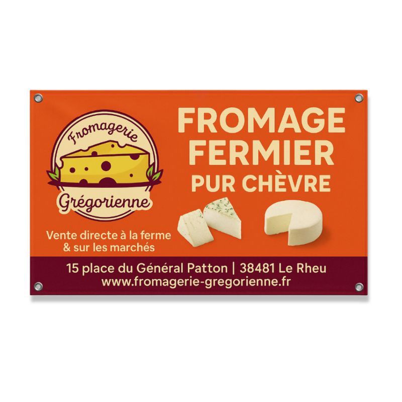 Banderole publicitaire résistante simple avec œillets dans les coins - 510 g/m² Banderole publicitaire résistante simple avec œillets dans les coins - 510 g/m²