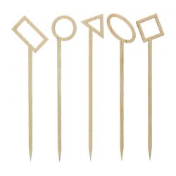 Pique bois de bambou - Décor formes géométriques