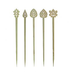 Pique bois de bambou - Décor feuilles