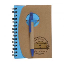 BLOC NOTE + STYLO BLEU PERSONNALISABLE | Proébo