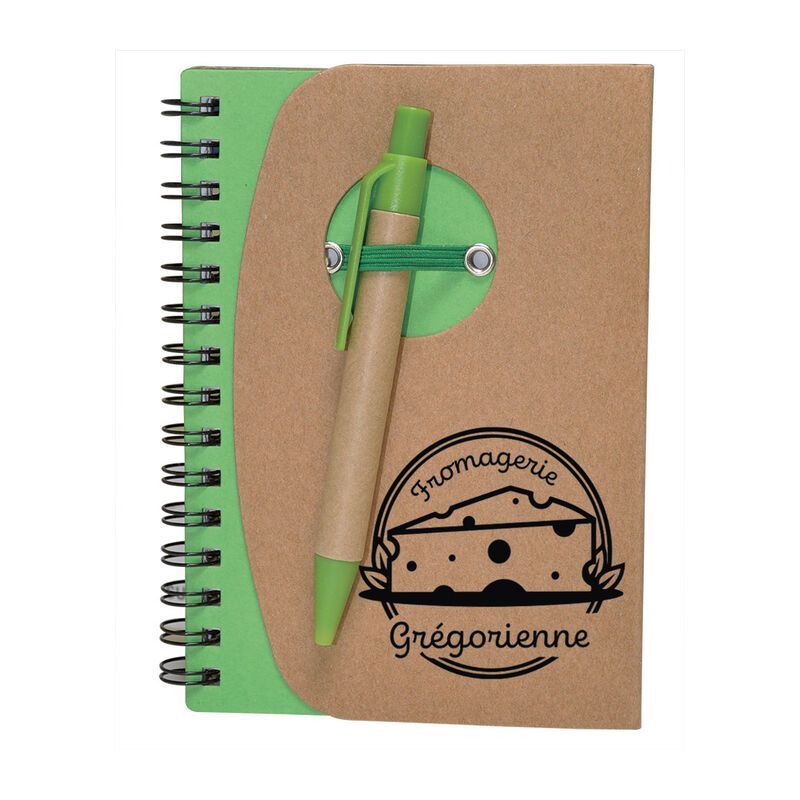 BLOC NOTE + STYLO VERT PERSONNALISABLE | Proébo BLOC NOTE + STYLO VERT PERSONNALISABLE | Proébo