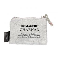 PORTE MONNAIE EN FEUTRINE GRIS PERSONNALISABLE | Proébo