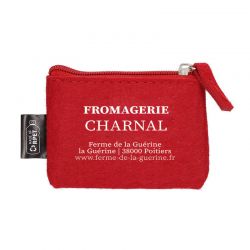 PORTE MONNAIE EN FEUTRINE ROUGE PERSONNALISABLE | Proébo