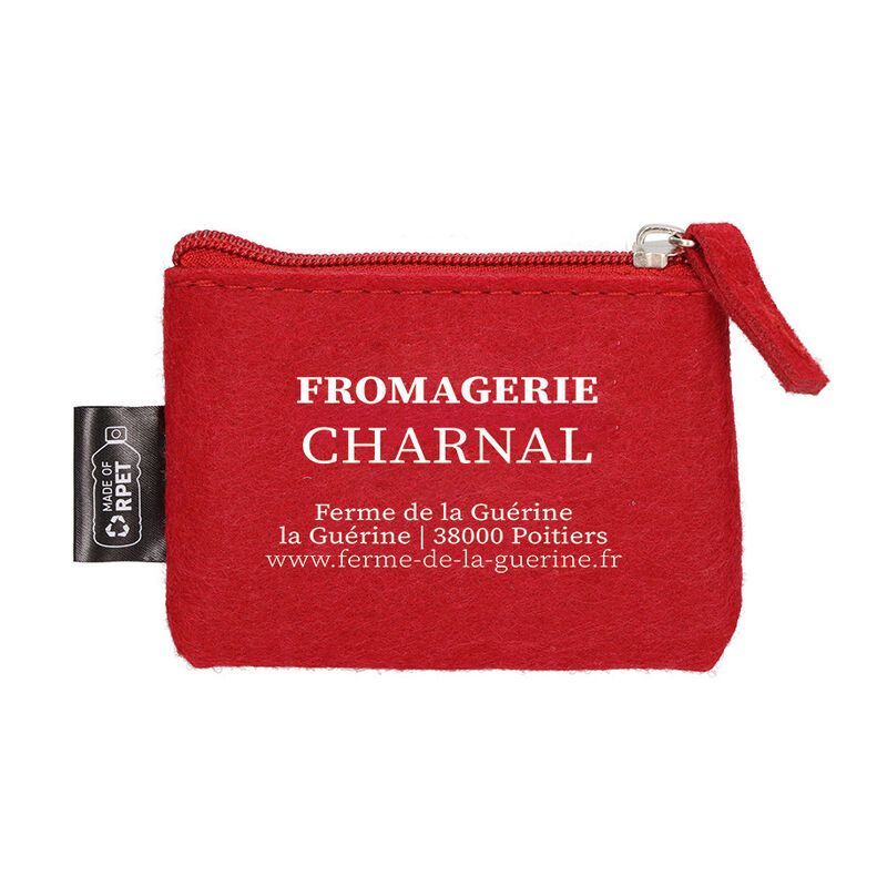 PORTE MONNAIE EN FEUTRINE ROUGE PERSONNALISABLE | Proébo