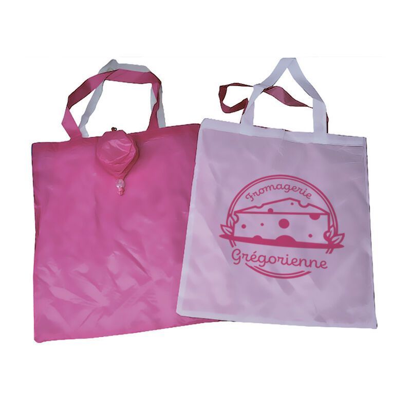 SAC POLYESTER PLIABLE MAGENTA / BLANC PERSONNALISABLE | Proébo
