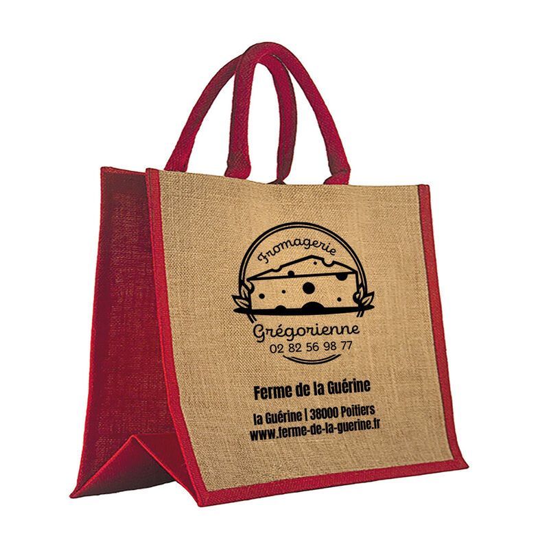 Sac en toile de jute personnalisé noir - 270G/m² | Proébo
