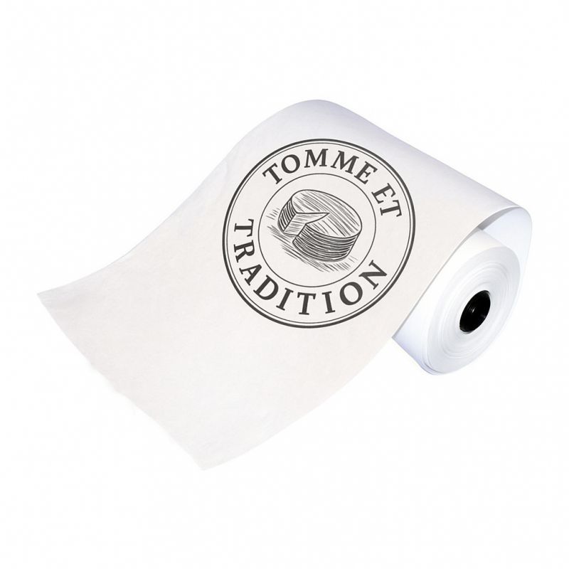 Papier ingraissable fromagerie en rouleau personnalisable - Grazipap Papier ingraissable fromagerie en rouleau personnalisable - Grazipap